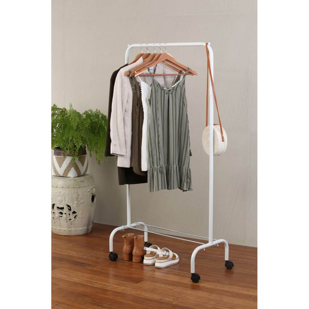 Mini Heavy Duty Clothes Rack White Soko Co - Main Image