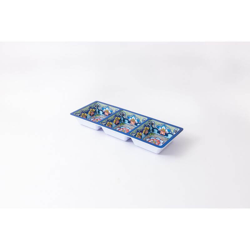 Prepara 3 Section Taco Tray Blue - KITCHEN - Entertaining - Soko and Co