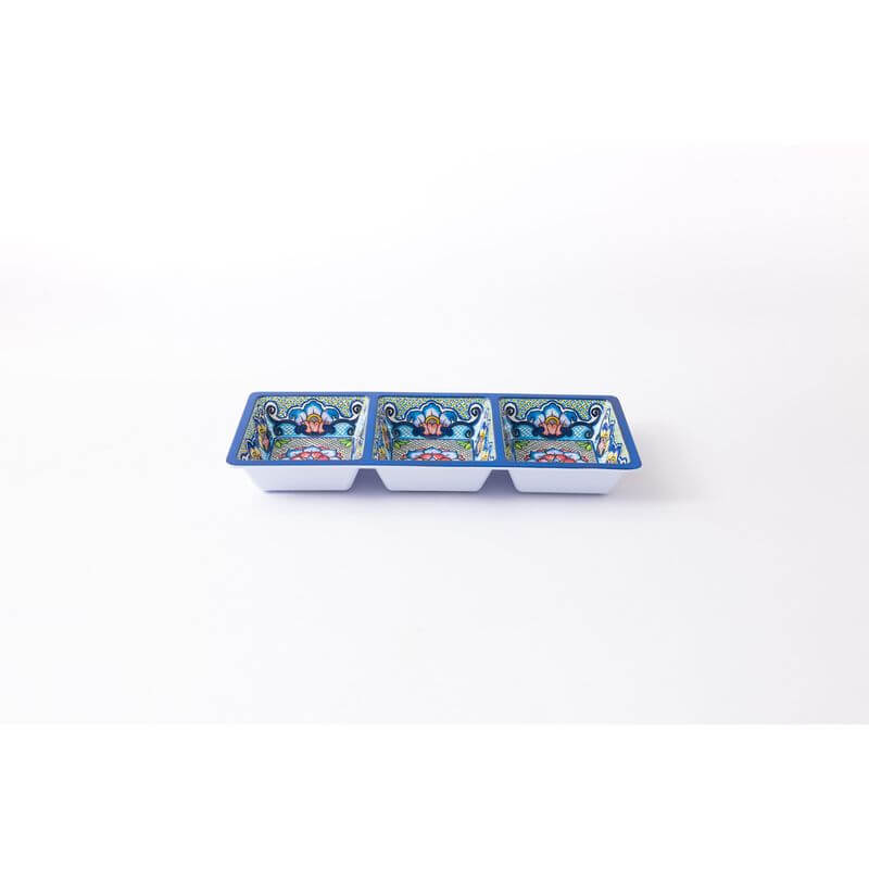 Prepara 3 Section Taco Tray Blue - KITCHEN - Entertaining - Soko and Co