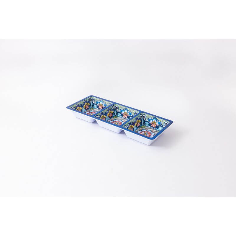Prepara 3 Section Taco Tray Blue - KITCHEN - Entertaining - Soko and Co