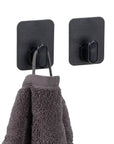 Prima Adhesive Wall Hooks Black 2 Pack