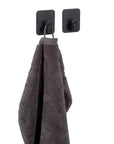 Prima Adhesive Wall Hooks Black 2 Pack