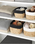 Rika Small Rectangular Storage Basket Black & Natural - HOME STORAGE - Baskets and Totes - Soko and Co