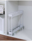Small 2-Tier Pull Out Drawer White - KITCHEN - Shelves and Racks - Soko and Co
