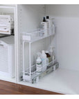 Small 2-Tier Pull Out Drawer White - KITCHEN - Shelves and Racks - Soko and Co