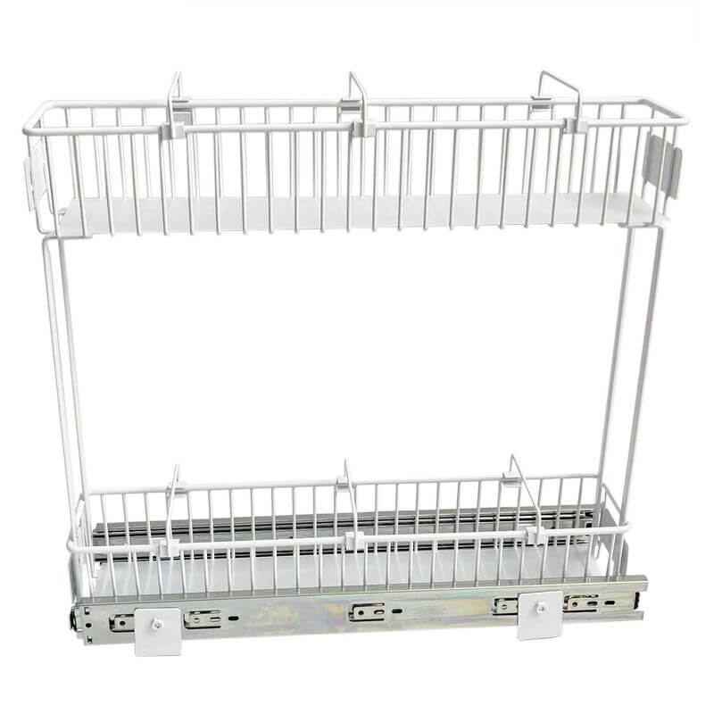 Small 2-Tier Pull Out Drawer White - KITCHEN - Shelves and Racks - Soko and Co