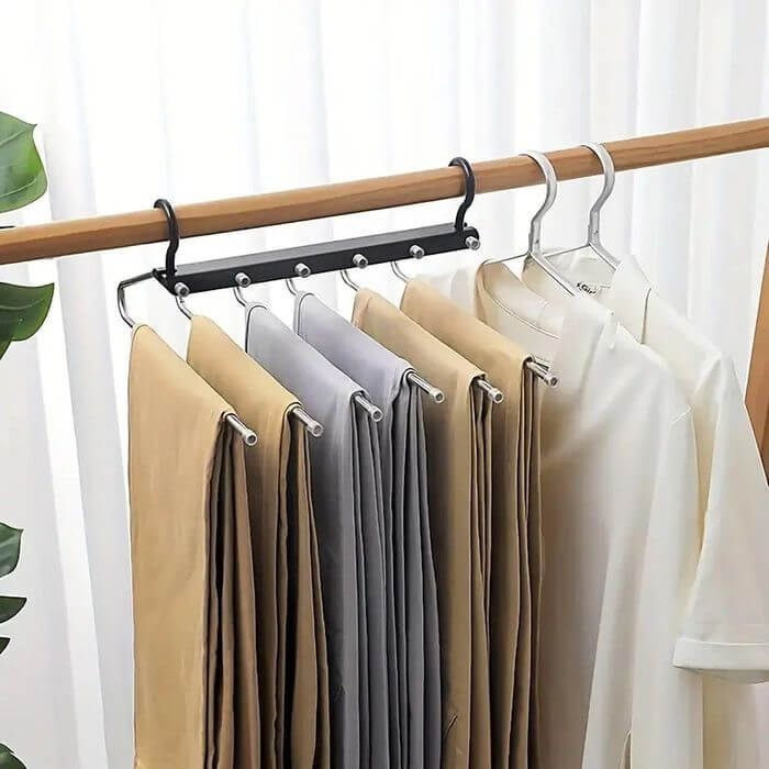Urburn Stainless Steel Folding Pants Rack - WARDROBE - Clothes Hangers - Soko and Co