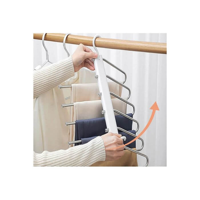 Urburn Stainless Steel Folding Pants Rack - WARDROBE - Clothes Hangers - Soko and Co