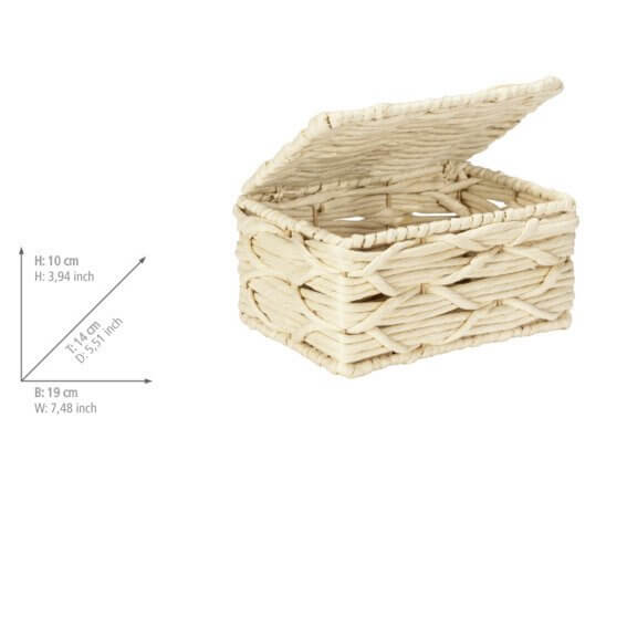 Vabriano Lidded Woven Storage Box Cream - HOME STORAGE - Baskets and Totes - Soko and Co
