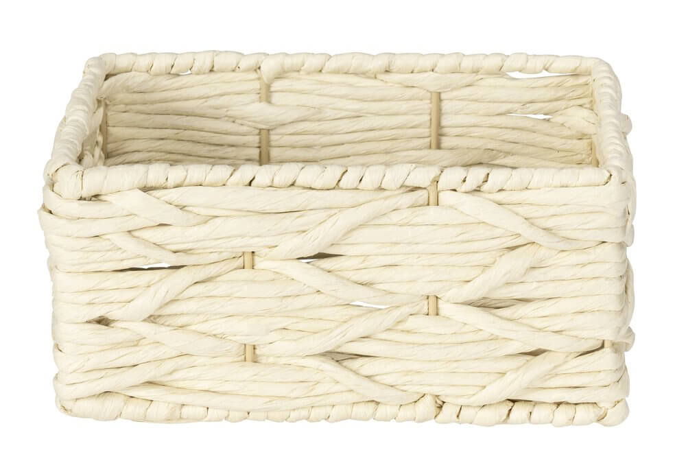 Vabriano Small Woven Storage Box Cream Soko & Co