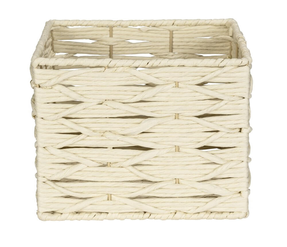 Vabriano Square Woven Storage Box Cream - HOME STORAGE - Baskets and Totes - Soko and Co