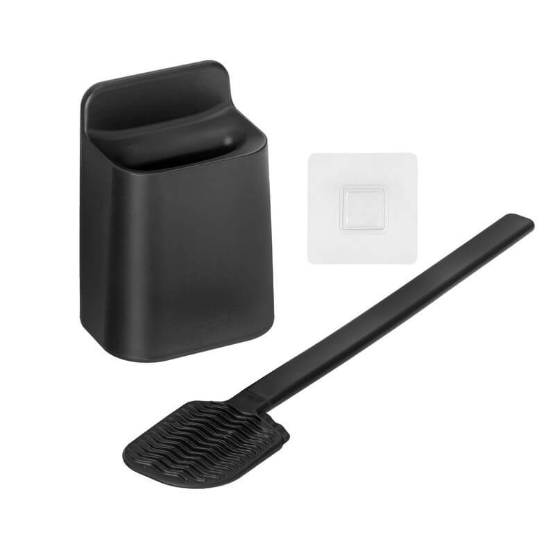 Vigar Essential Eco Wall Mounted Toilet Brush Black - BATHROOM - Toilet Brushes - Soko and Co