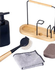 Vigar Vintage 4 Piece Black & Bamboo Sink Caddy Set - KITCHEN - Sink - Soko and Co