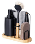 Vigar Vintage 4 Piece Black & Bamboo Sink Caddy Set - KITCHEN - Sink - Soko and Co