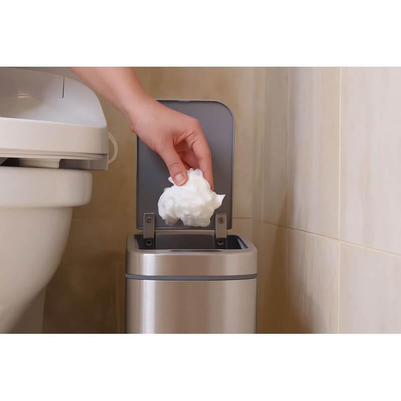 White Magic Smart Bathroom Bin Stainless Steel - BATHROOM - Bins - Soko and Co