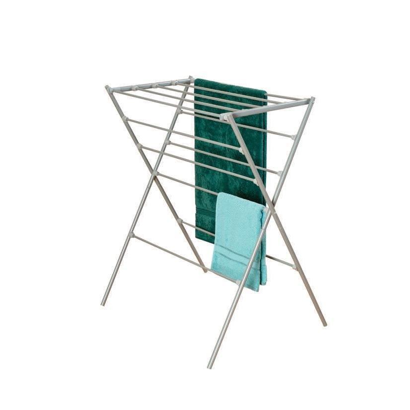 12 Rail X-Frame Collapsible Clothes Airer Silver - LAUNDRY - Airers - Soko and Co