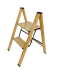 2 Step Aluminium Wood Grain Step Ladder - LAUNDRY - Ladders - Soko and Co