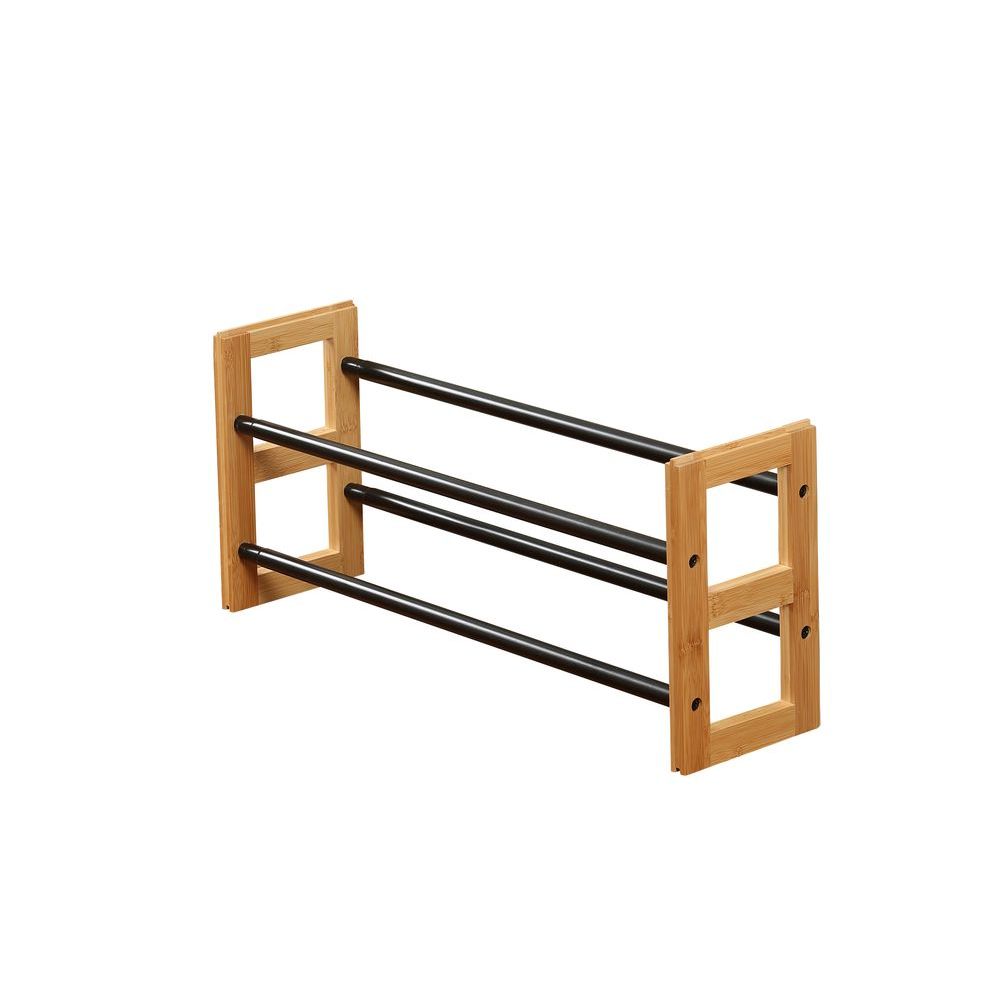 Tier Expandable Bamboo Shoe Rack Black Soko Co - Main Image