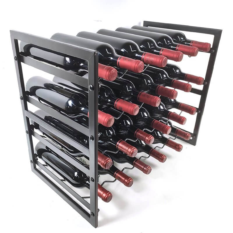 24 Bottle Wide Stackable Wine Rack Matte Black - WINE - Wine Racks - Soko and Co