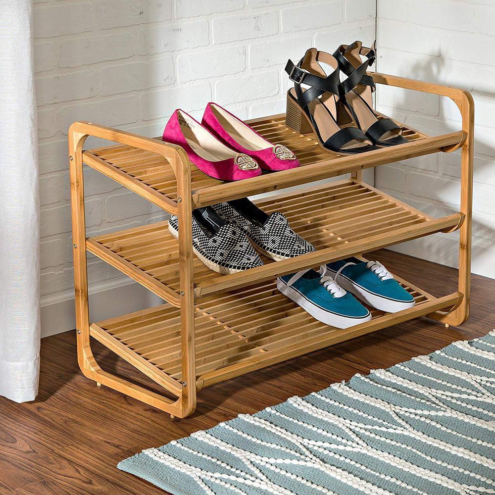 3 Tier Bamboo Shoe Rack - WARDROBE - Shoe Storage - Soko and Co