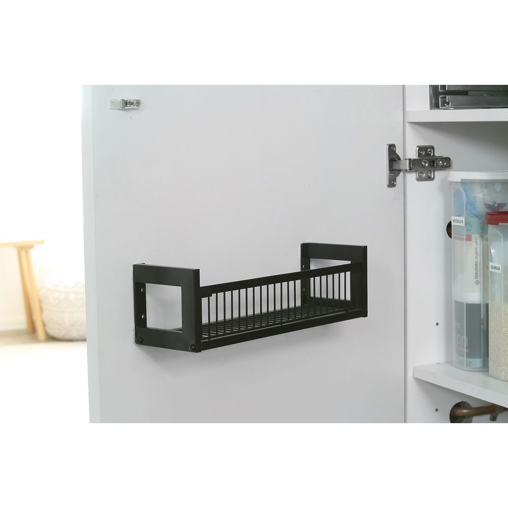 32cm Wall Mounted Spice Rack Matte Black - KITCHEN - Spice Racks - Soko and Co