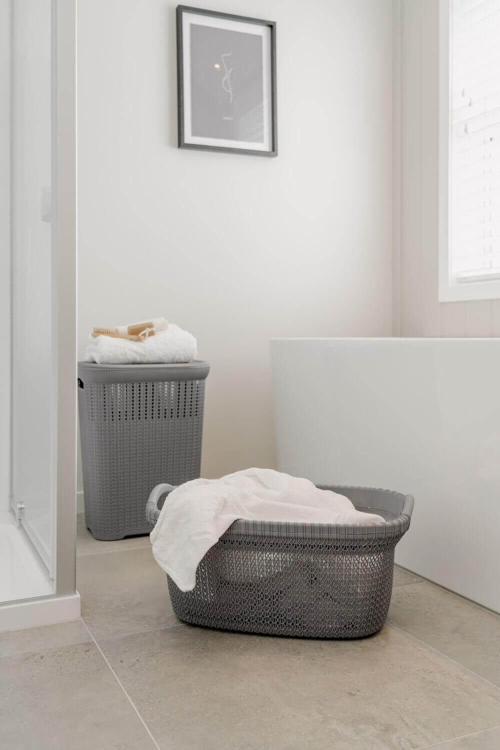 37L Knitted Laundry Basket Grey - LAUNDRY - Baskets and Trolleys - Soko and Co