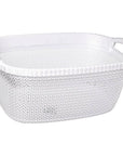 37L Knitted Laundry Basket White - LAUNDRY - Baskets and Trolleys - Soko and Co