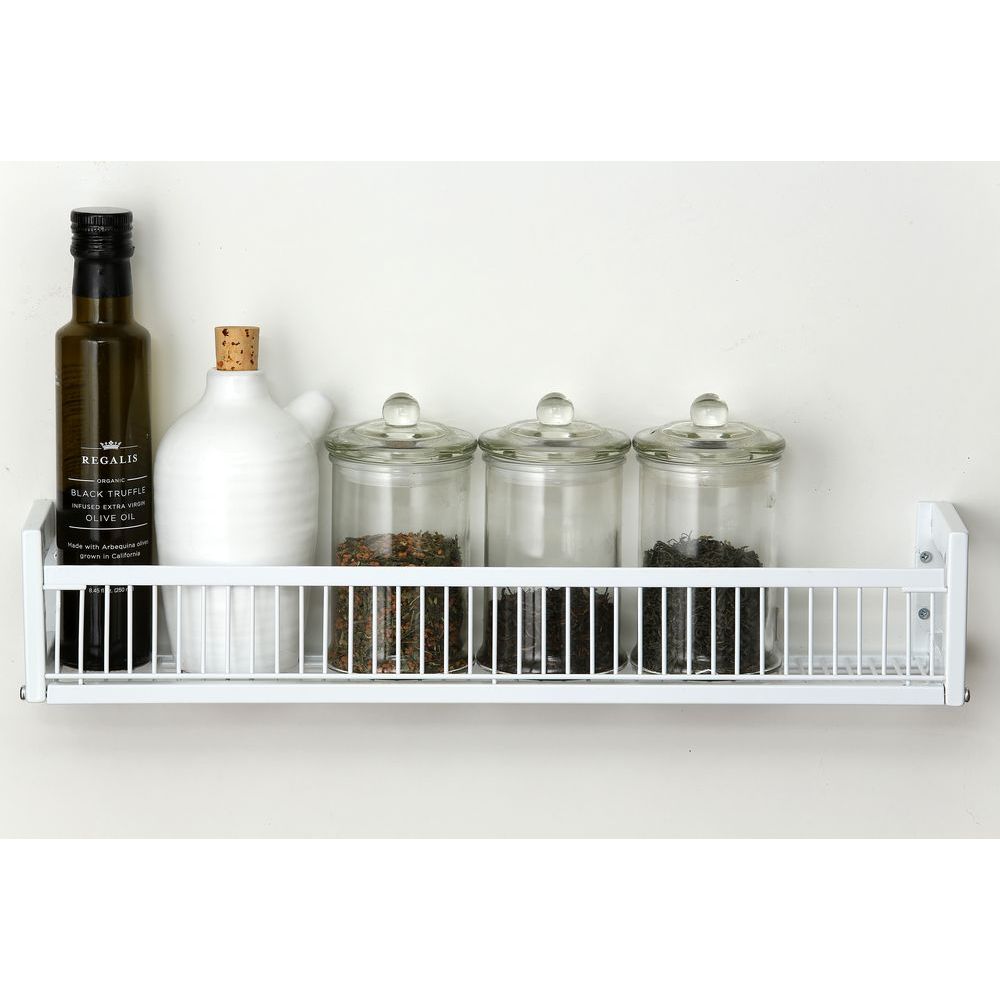 48cm Wall Mounted Spice Rack White - KITCHEN - Spice Racks - Soko and Co