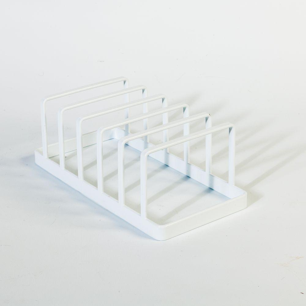 5 Section Slim Plate Rack White 