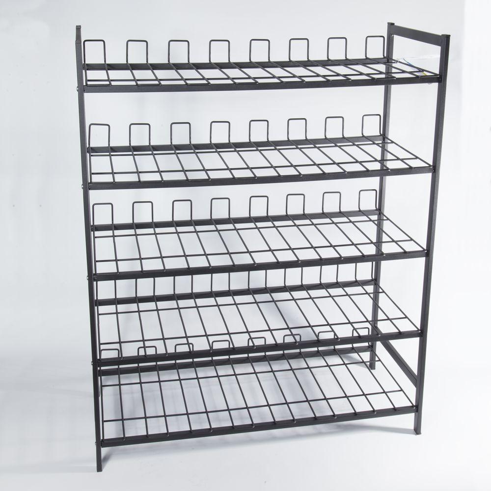 5 Tier Powder Coated Shoe Rack Black - WARDROBE - Shoe Storage - Soko and Co