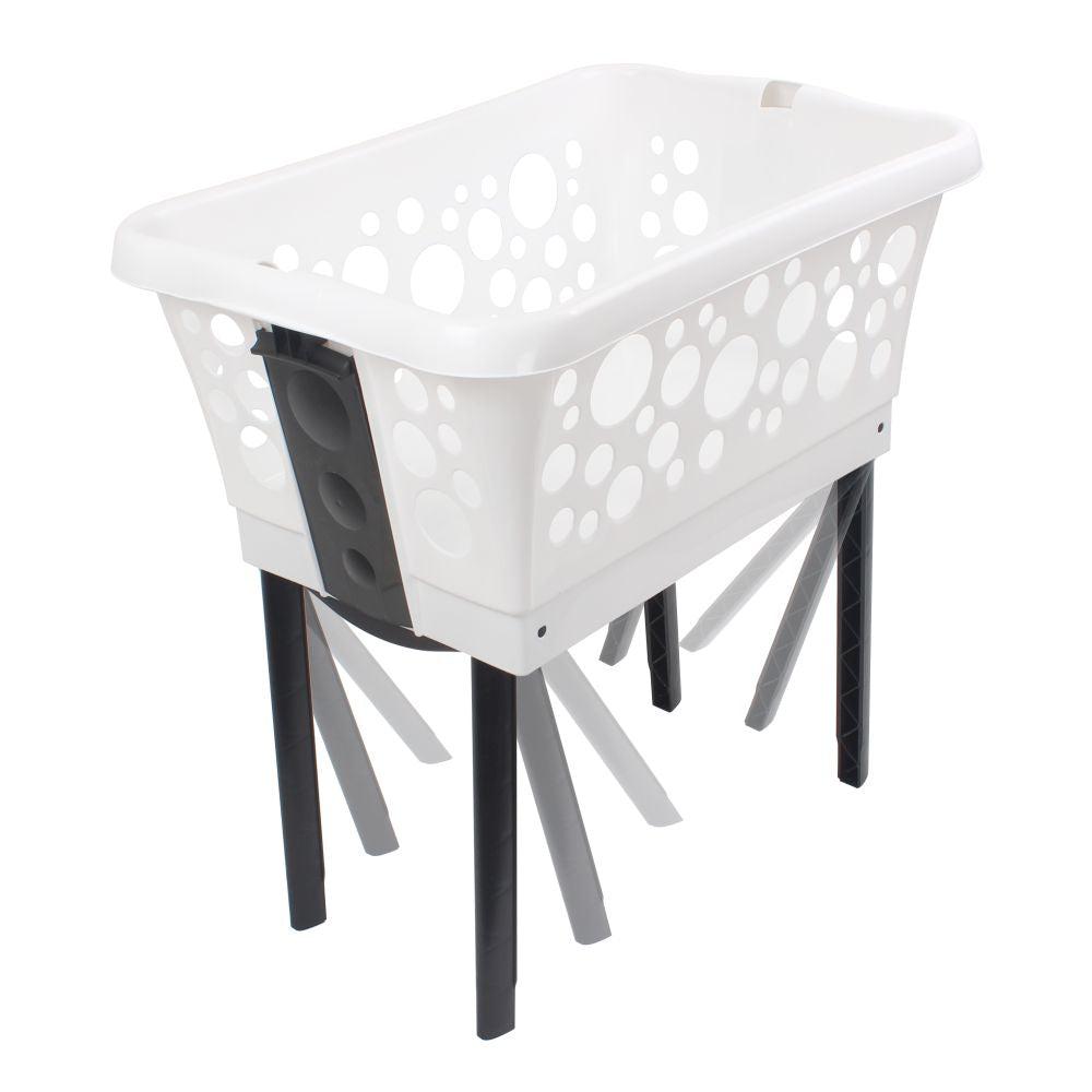 50L Laundry Basket on Legs White - LAUNDRY - Baskets and Trolleys - Soko and Co