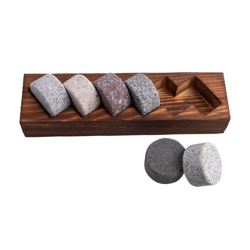6 Piece Whisky Stones Set &amp; Timber Stand - WINE - Barware and Accessories - Soko and Co
