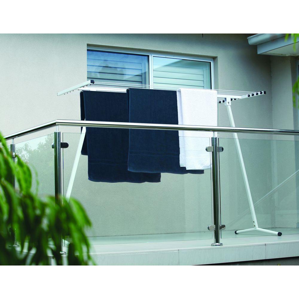8 Rail Lightweight Freestanding Clothesline &amp; Clothes Airer White - LAUNDRY - Airers - Soko and Co
