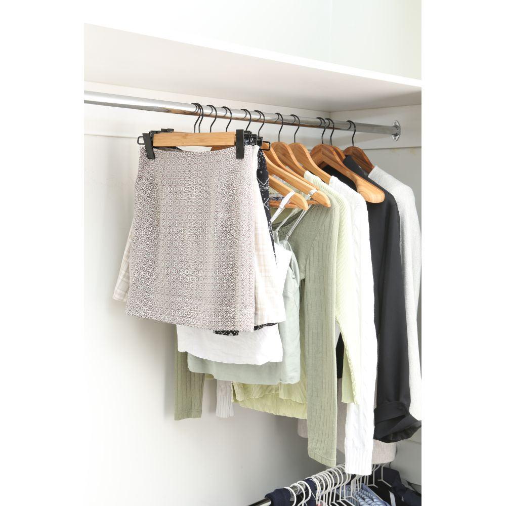 Bamboo Clip Pants Hangers 2 Pack Black - WARDROBE - Clothes Hangers - Soko and Co