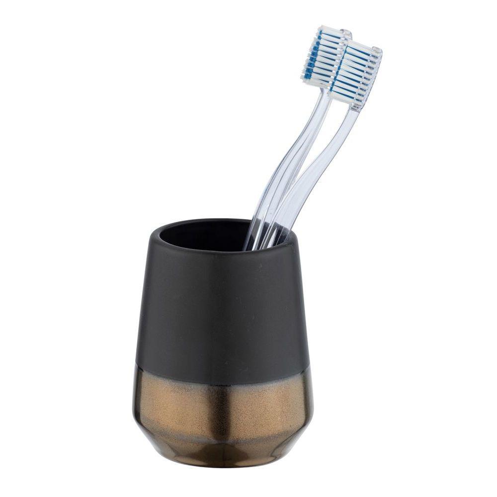 Brandol Ceramic Toothbrush Toothbrush Tumbler Black & Copper - BATHROOM - Toothbrush Holders - Soko and Co