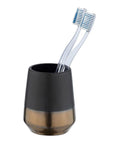 Brandol Ceramic Toothbrush Toothbrush Tumbler Black & Copper - BATHROOM - Toothbrush Holders - Soko and Co
