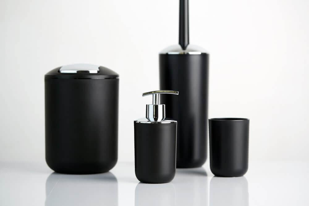 Brasil 4 Piece Bathroom Accessories Set Black - BATHROOM - Bathroom Accessory Sets - Soko and Co