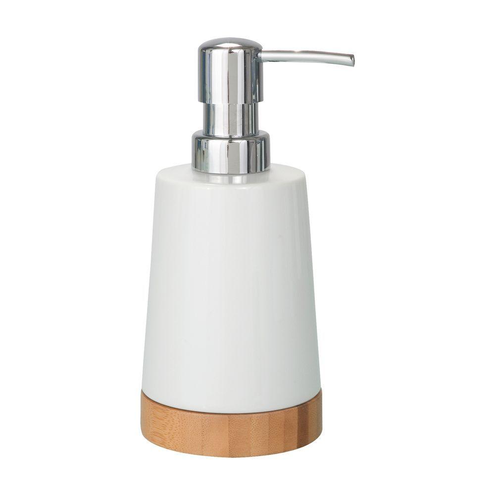 Ceramic & Bamboo Soap Dispenser - BATHROOM - Soap Dispensers and Trays - Soko and Co