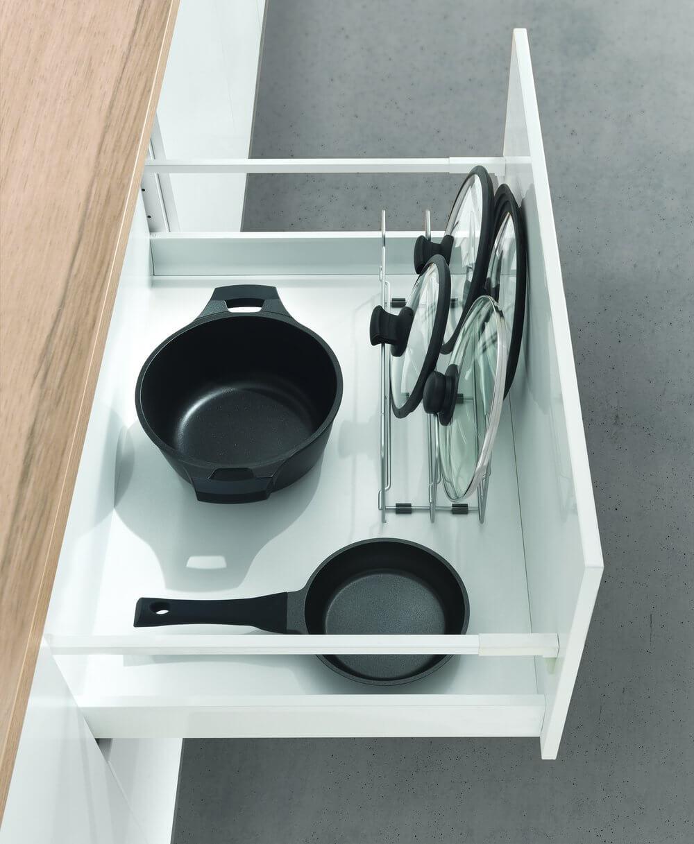 Deck 3 Section Pot & Pan Lid Organiser Silver - KITCHEN - Shelves and Racks - Soko and Co