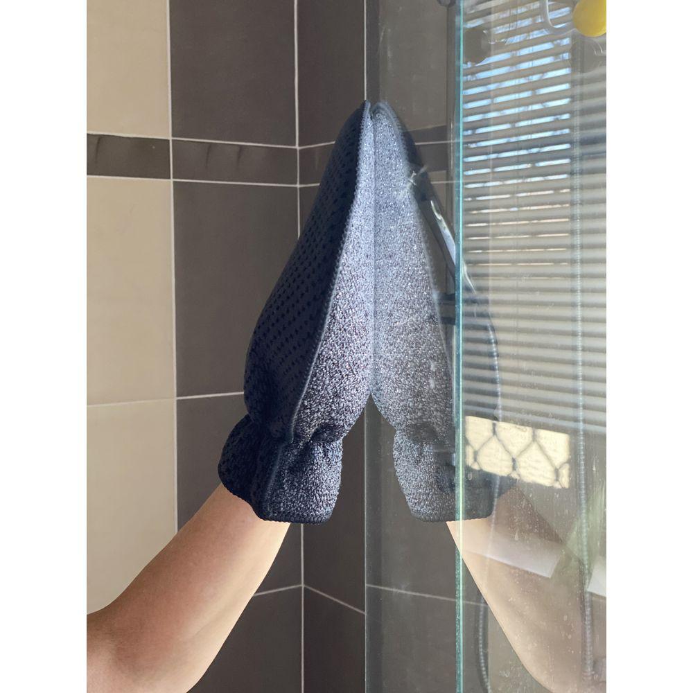 Eco Cloth Shower &amp; Bathroom Cleaning Glove Charcoal - BATHROOM - Squeegees and Cleaning - Soko and Co