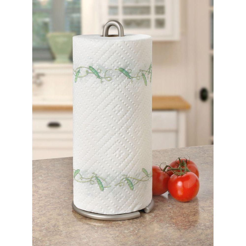 Euro Paper Towel Holder Satin Steel - KITCHEN - Bench - Soko and Co
