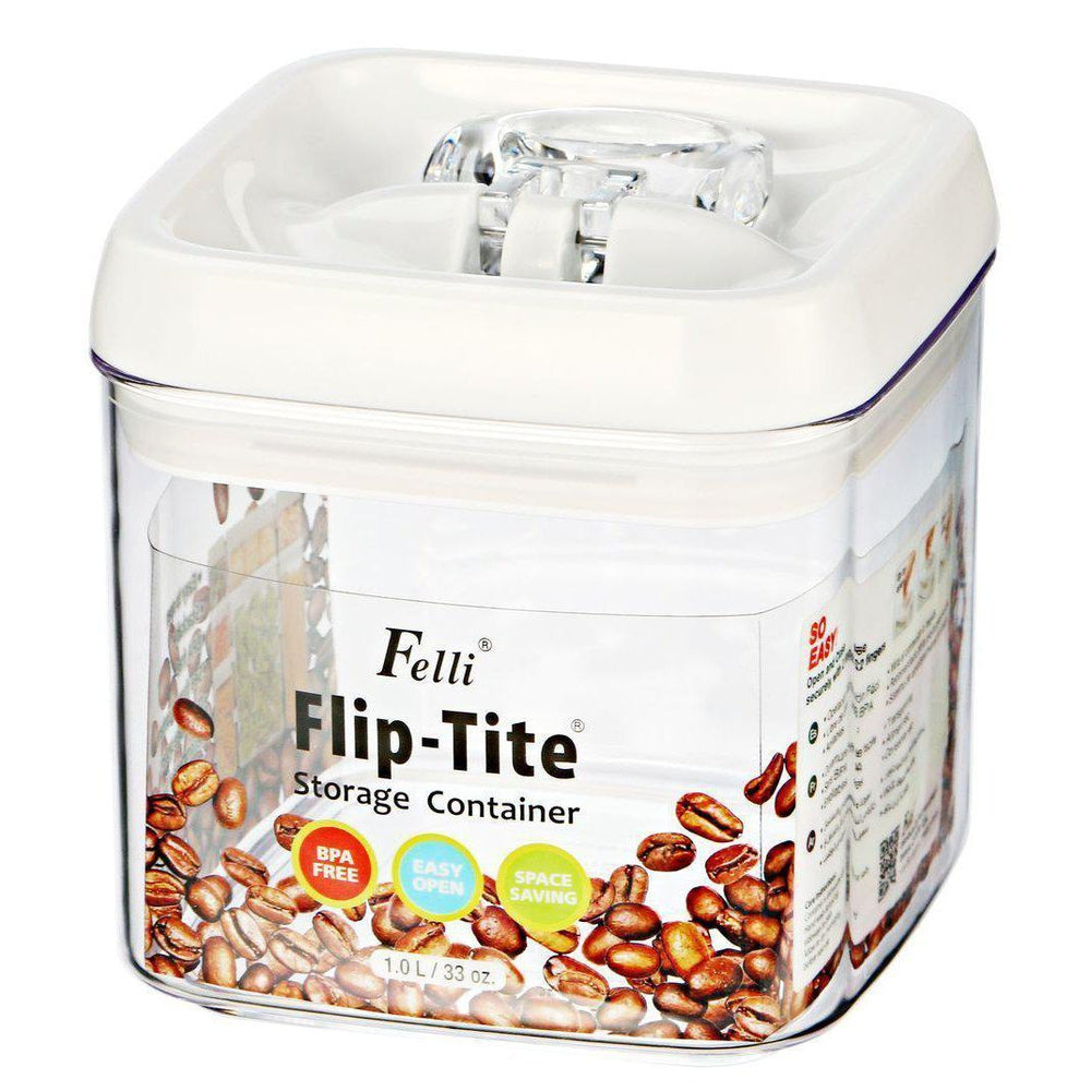 Felli Flip Tite 1L Large Square Pantry Container - KITCHEN - Food Containers - Soko and Co