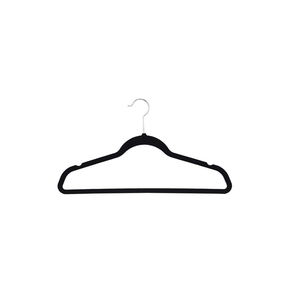 Flocked Coat Hangers with Bar 50 Pack Black Soko Co