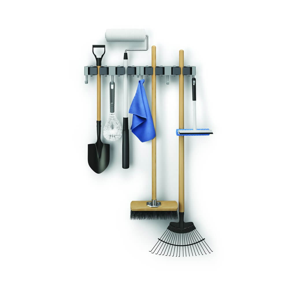 Hang Up Wall Mounted Broom & Mop Holder Set Grey - LAUNDRY - Cleaning - Soko and Co