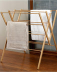Heavy Duty W-Frame Bamboo Clothes Airer - LAUNDRY - Airers - Soko and Co