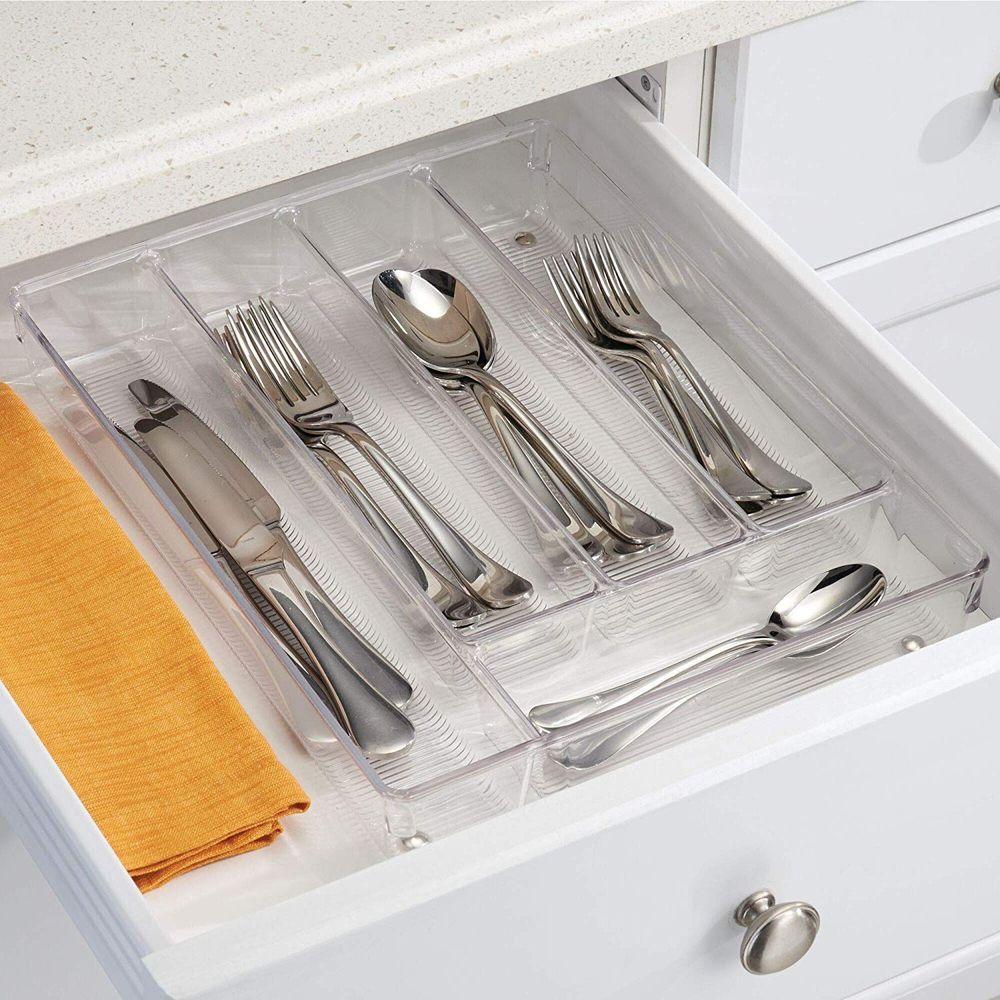 iDesign Linus Acrylic 5 Compartment Cutlery Tray - KITCHEN - Cutlery Trays - Soko and Co