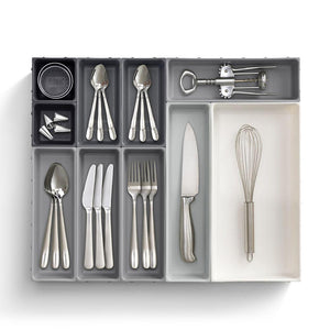 Joseph Joseph Blox 10 Piece Drawer Organiser Set Grey - KITCHEN - Cutlery Trays - Soko and Co