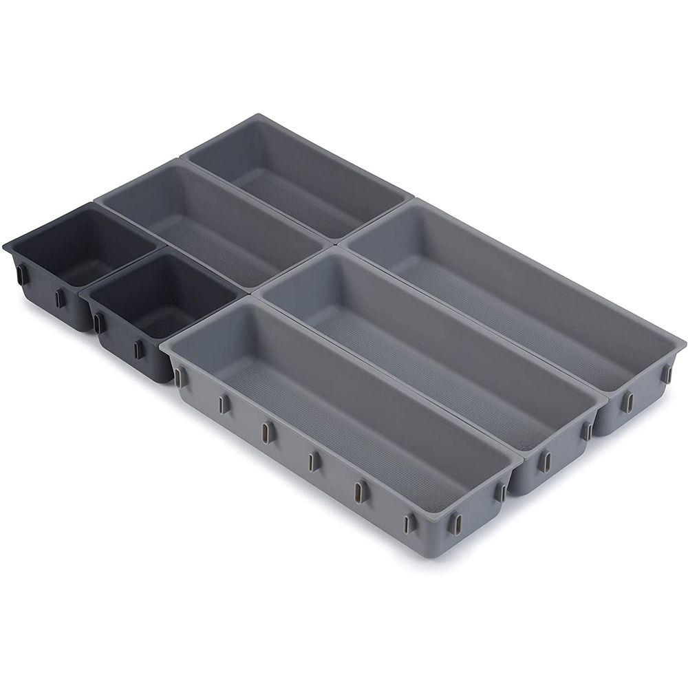 Joseph Joseph Blox 7 Piece Drawer Organiser Set Grey - KITCHEN - Cutlery Trays - Soko and Co