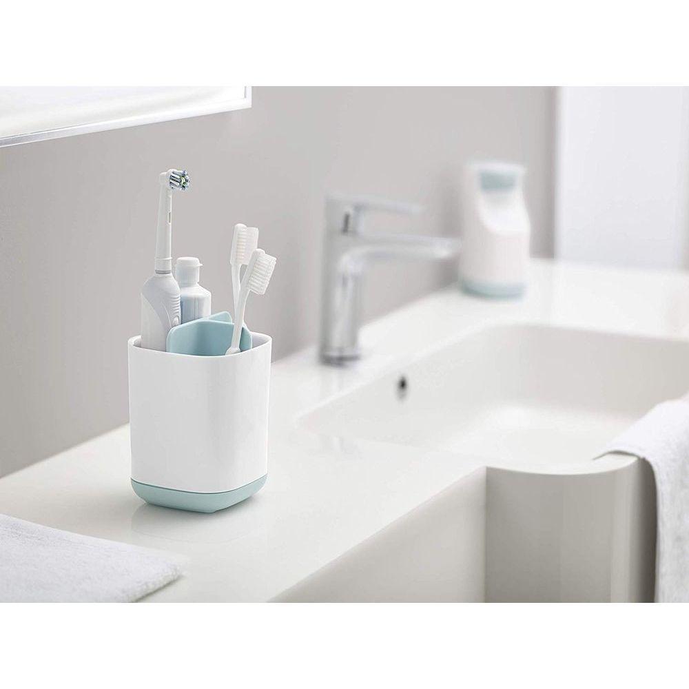 Joseph Joseph EasyStore Small Toothbrush Caddy White & Blue - BATHROOM - Toothbrush Holders - Soko and Co