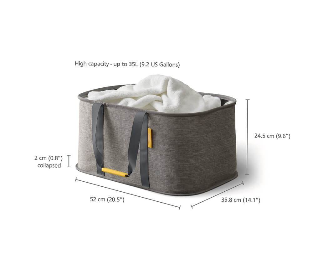 Joseph Joseph Hold-All 35L Collapsible Laundry Basket Grey - LAUNDRY - Baskets and Trolleys - Soko and Co